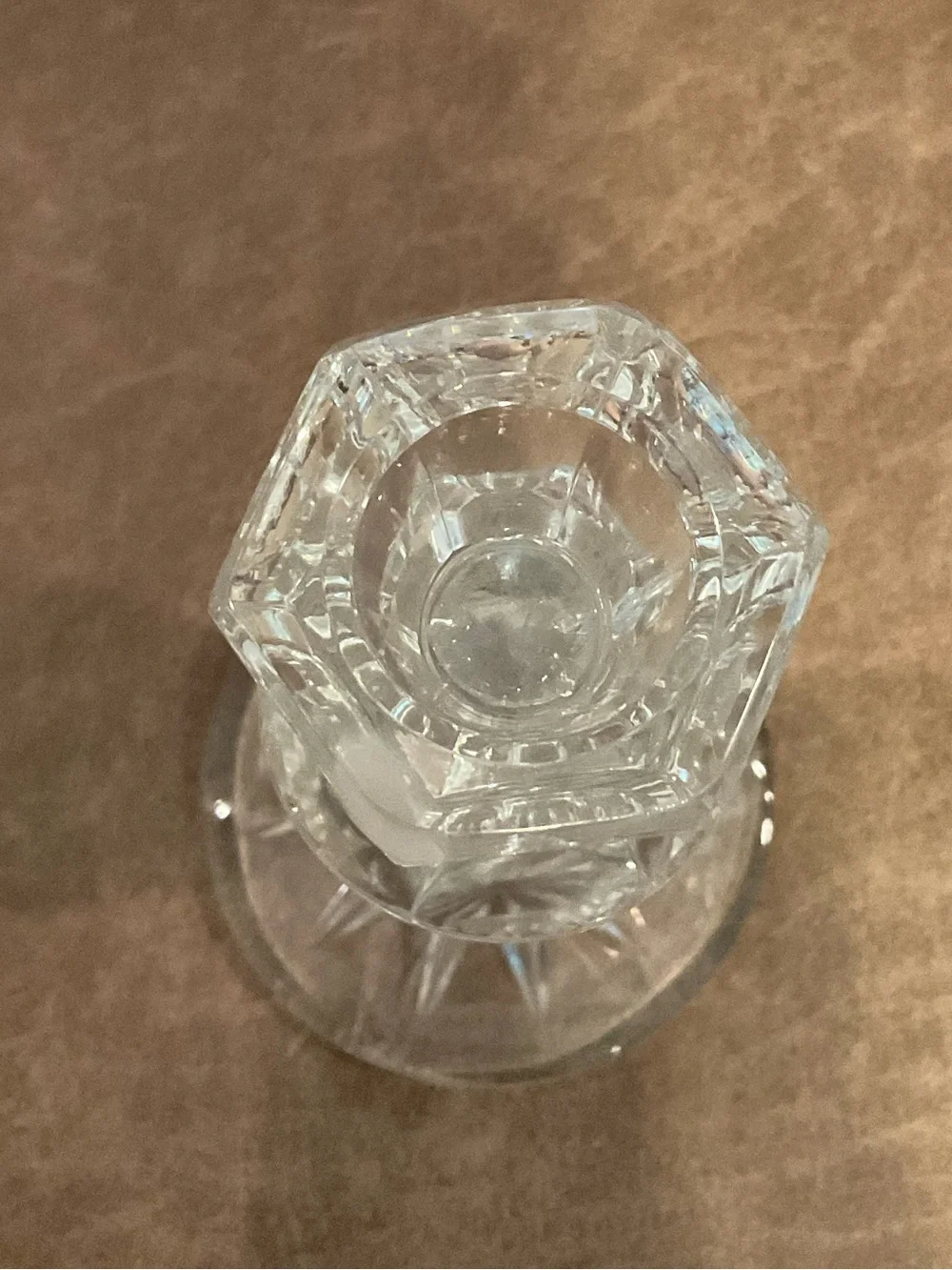 Vintage Unmarked Crystal Candlestick